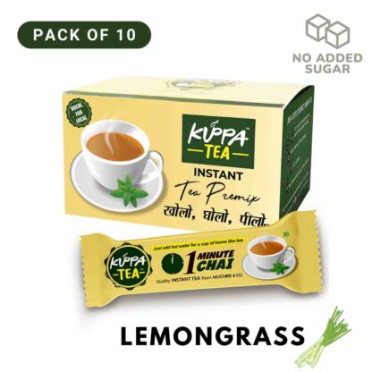 Lemongrass Instant Tea Premix by Kuppa Tea Pack of 10